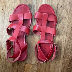 JCREW gladiator sandals red size 8 leather